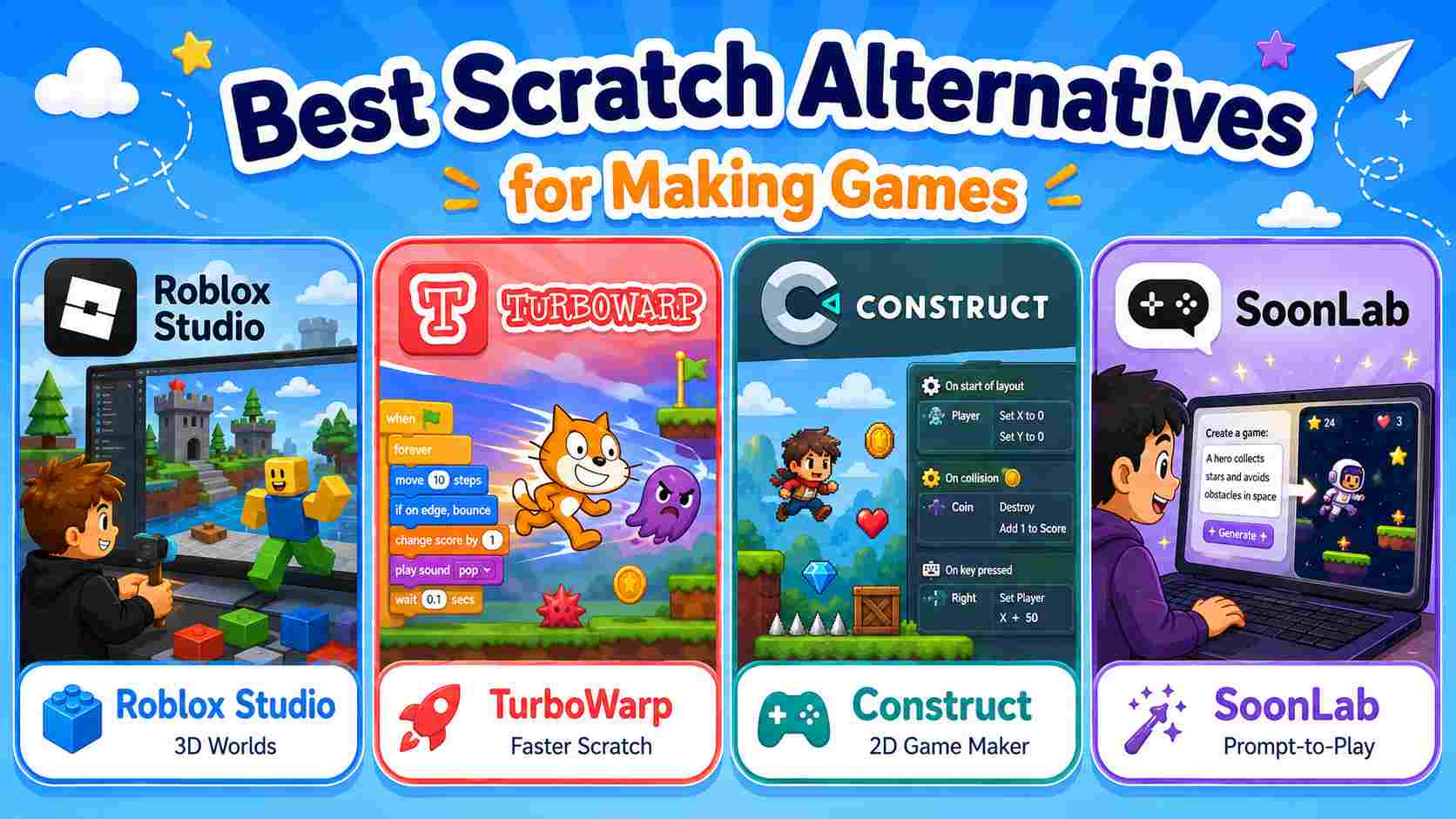 Scratch alternatives for making games