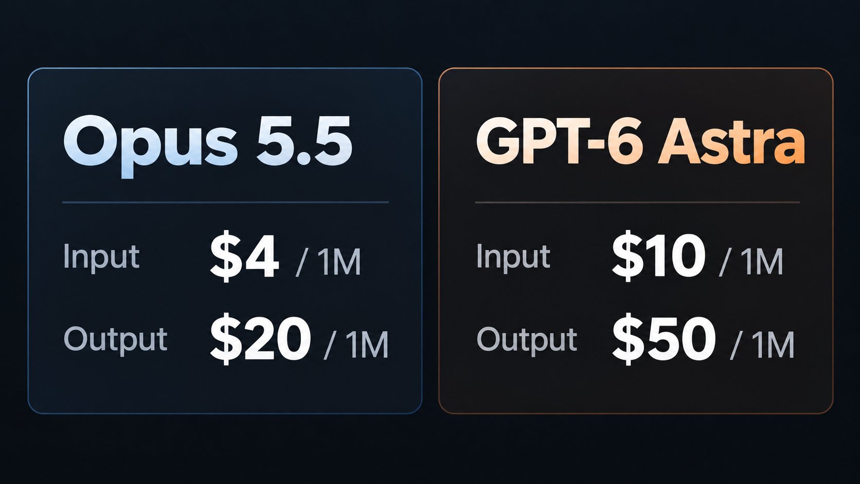 cost of Opus 5.5 vs GPT-6 Astra in game development