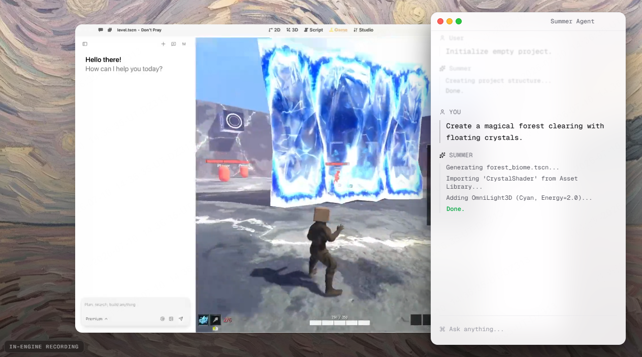 vibe coding game with Summer Engine