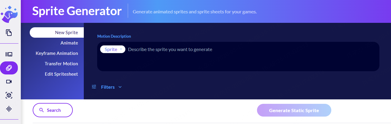 Ludo AI feature Sprite Generator