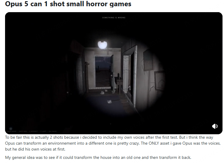 horror game made by Opus 5