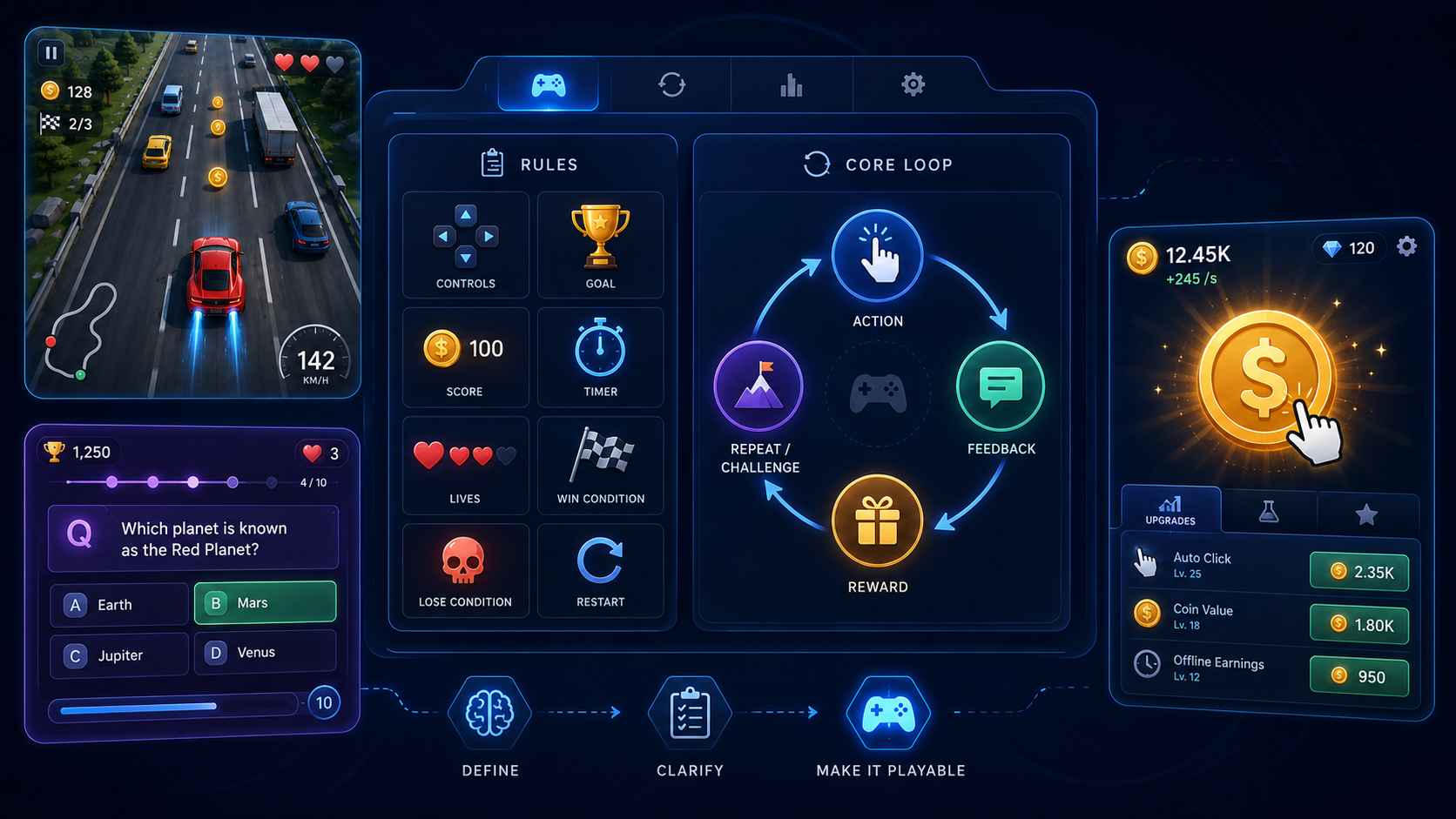 create your own game rules and core loop