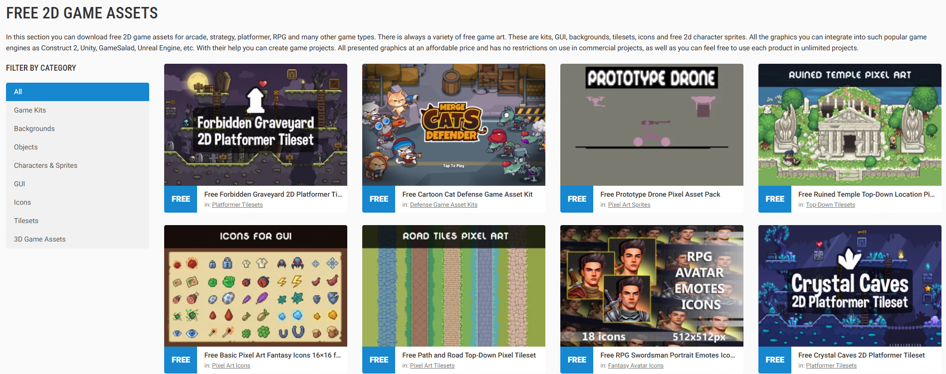 CraftPix game asset website