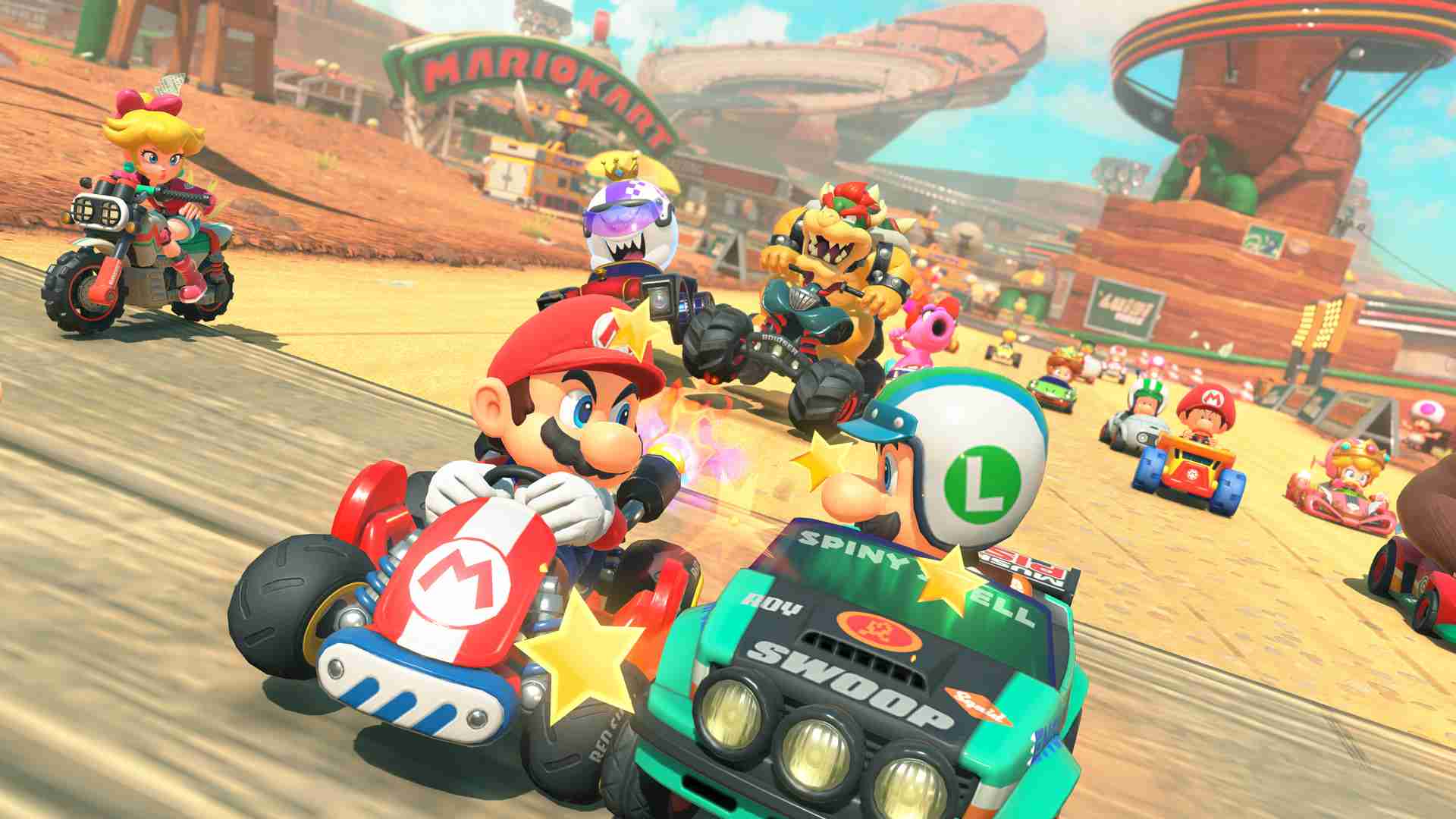 racing game on Switch Mario Kart World