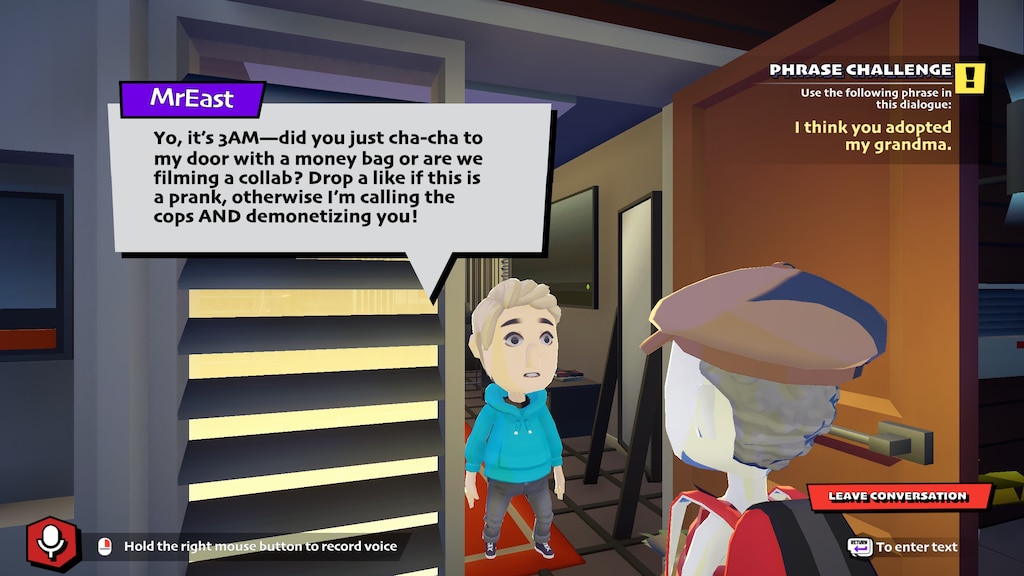 AI chat game Suck Up