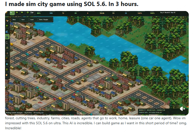 real user case for GPT 5.6 Sol game dev