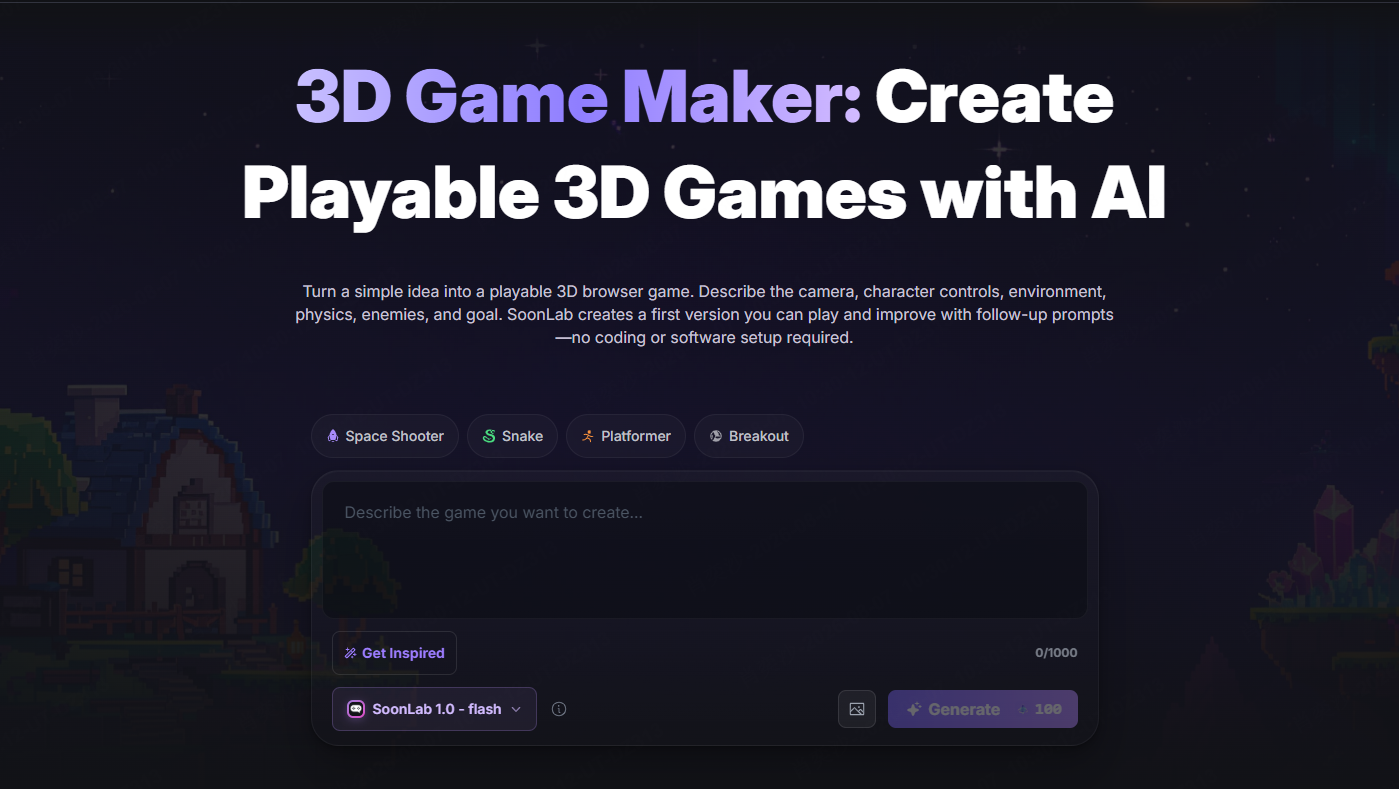 SoonLab free 3D game maker