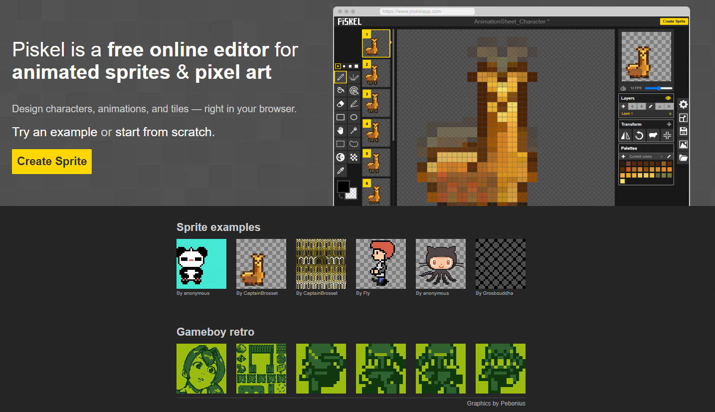 game sprite editor Piskel
