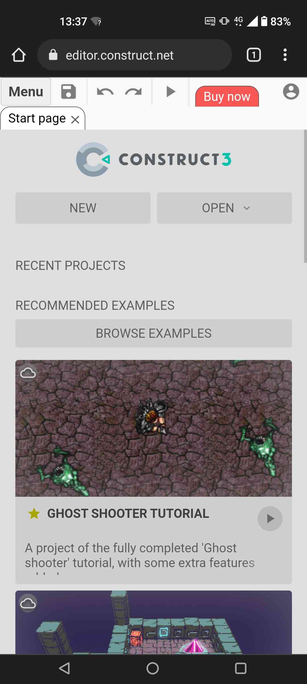 Construct 3 mobile version