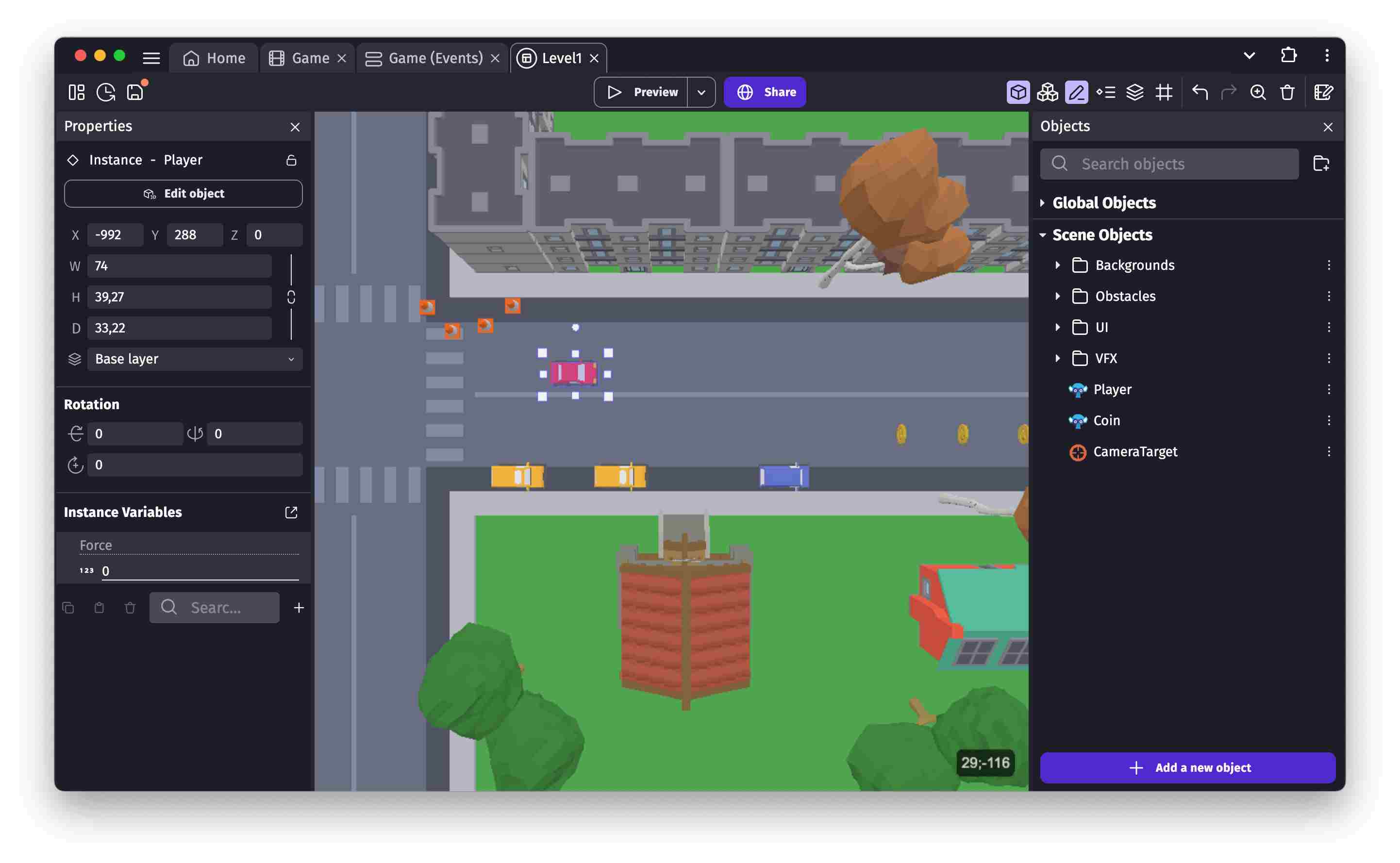 Construct 3 alternative GDevelop