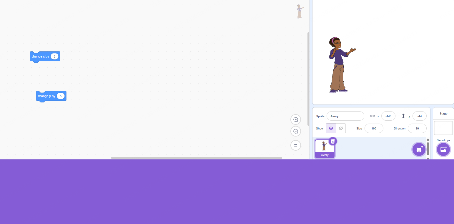 add movement for platformer game on Scratch