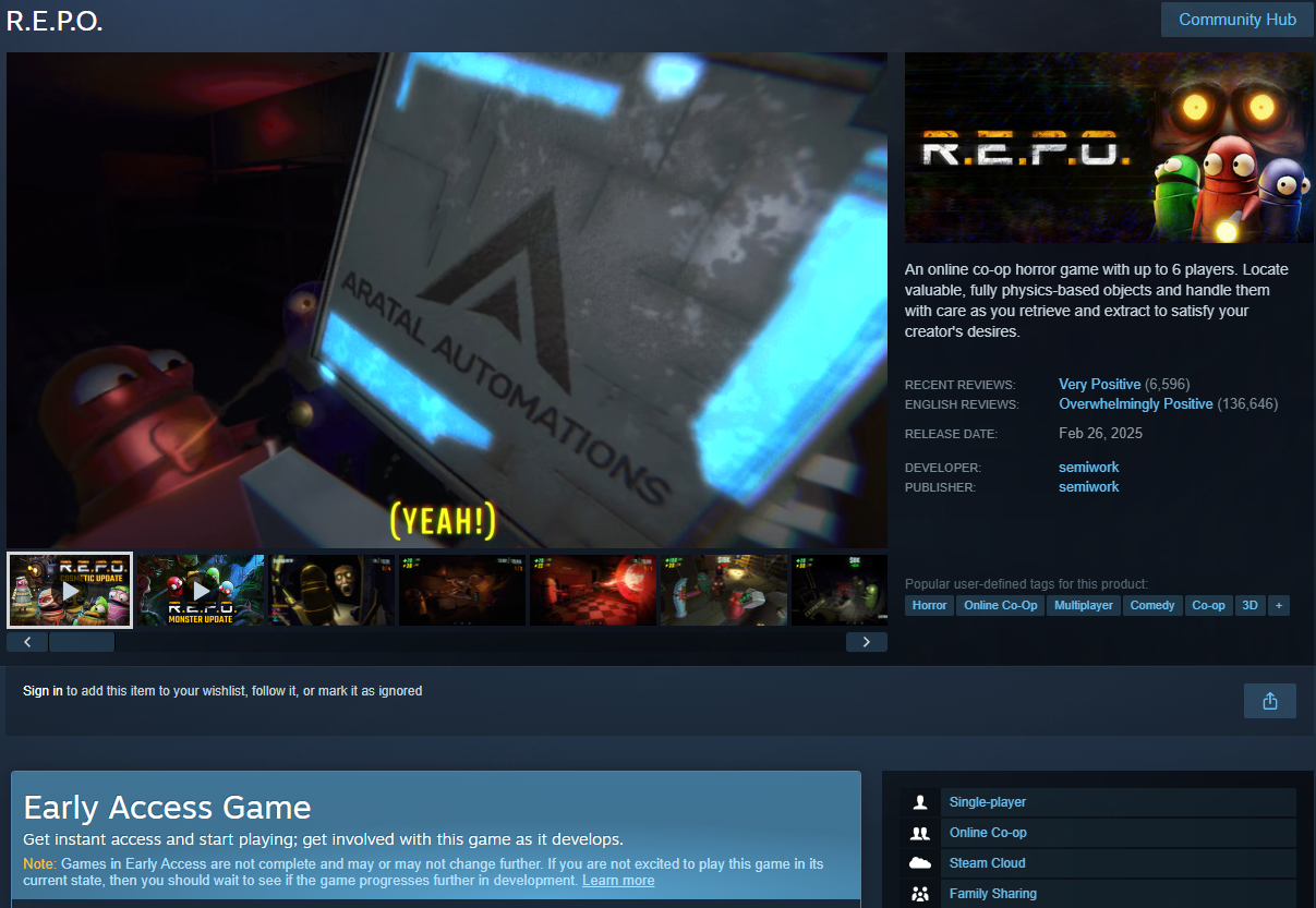 best co-op horror game on Steam R.E.P.O.