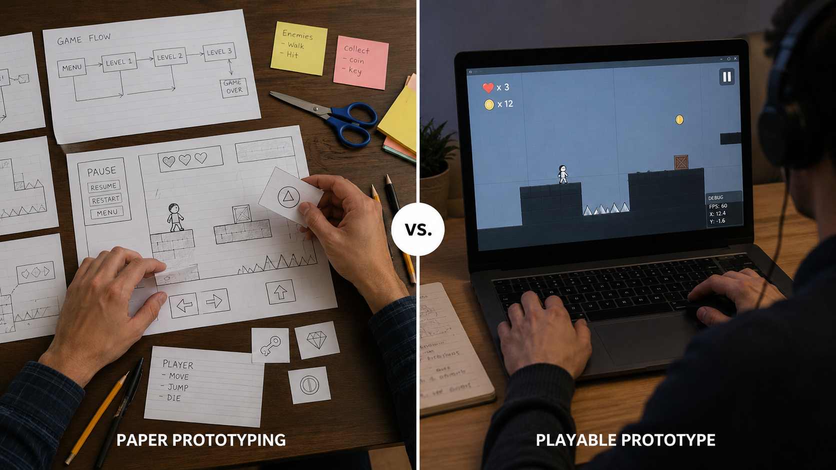 two types of video game prototyping