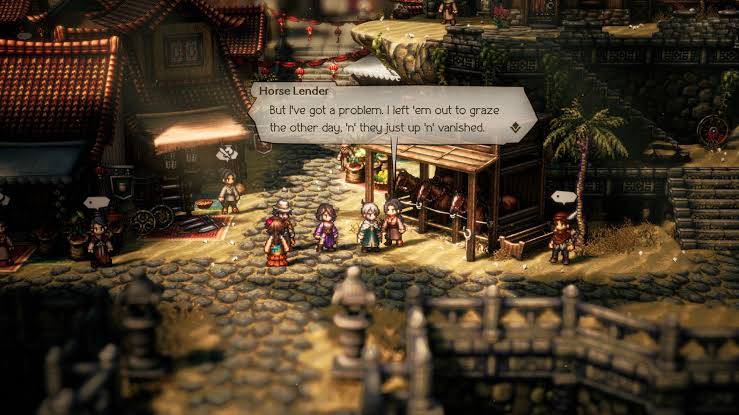 pixel art game Octopath Traveler II