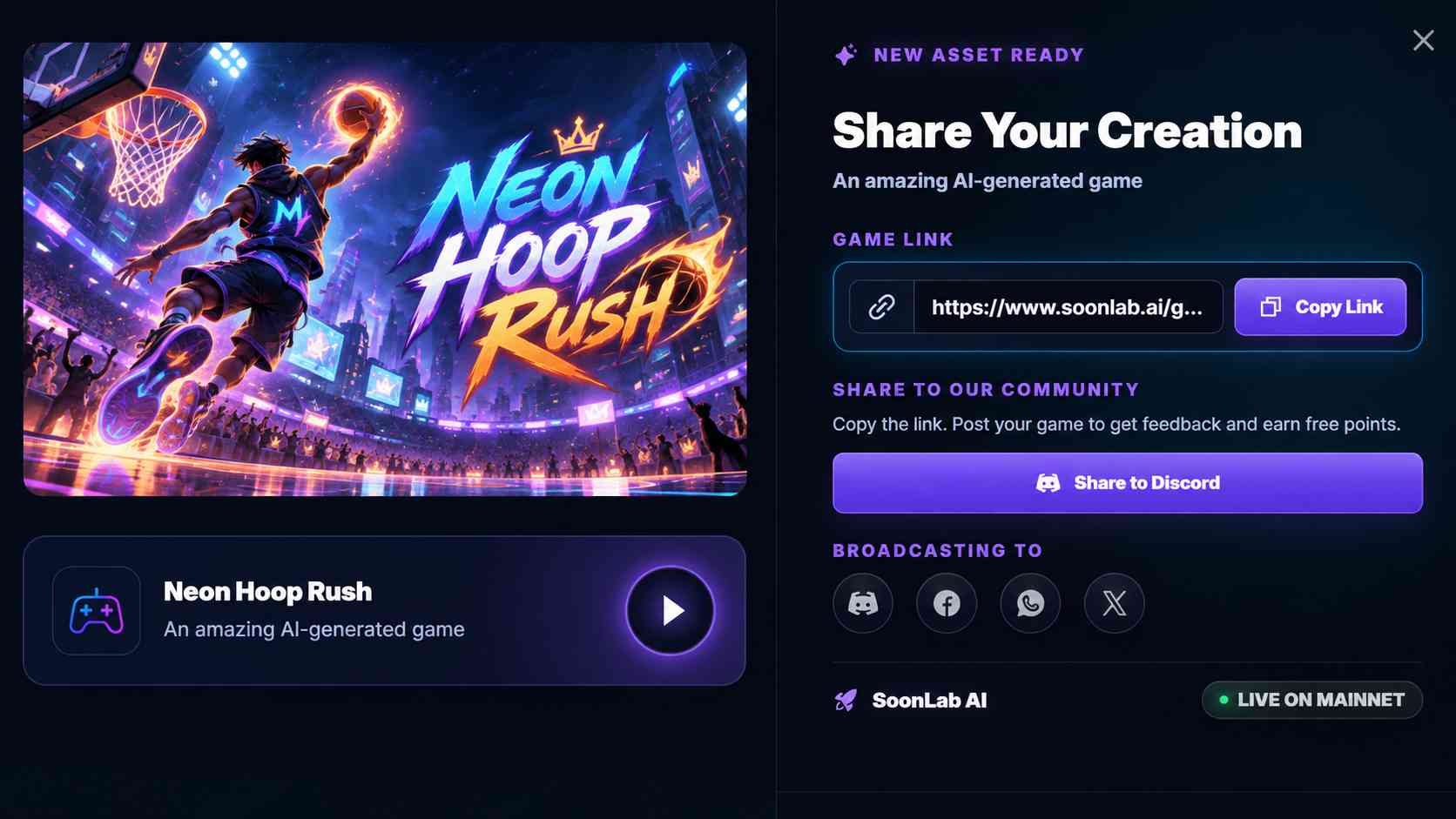 share your sports video game from SoonLab