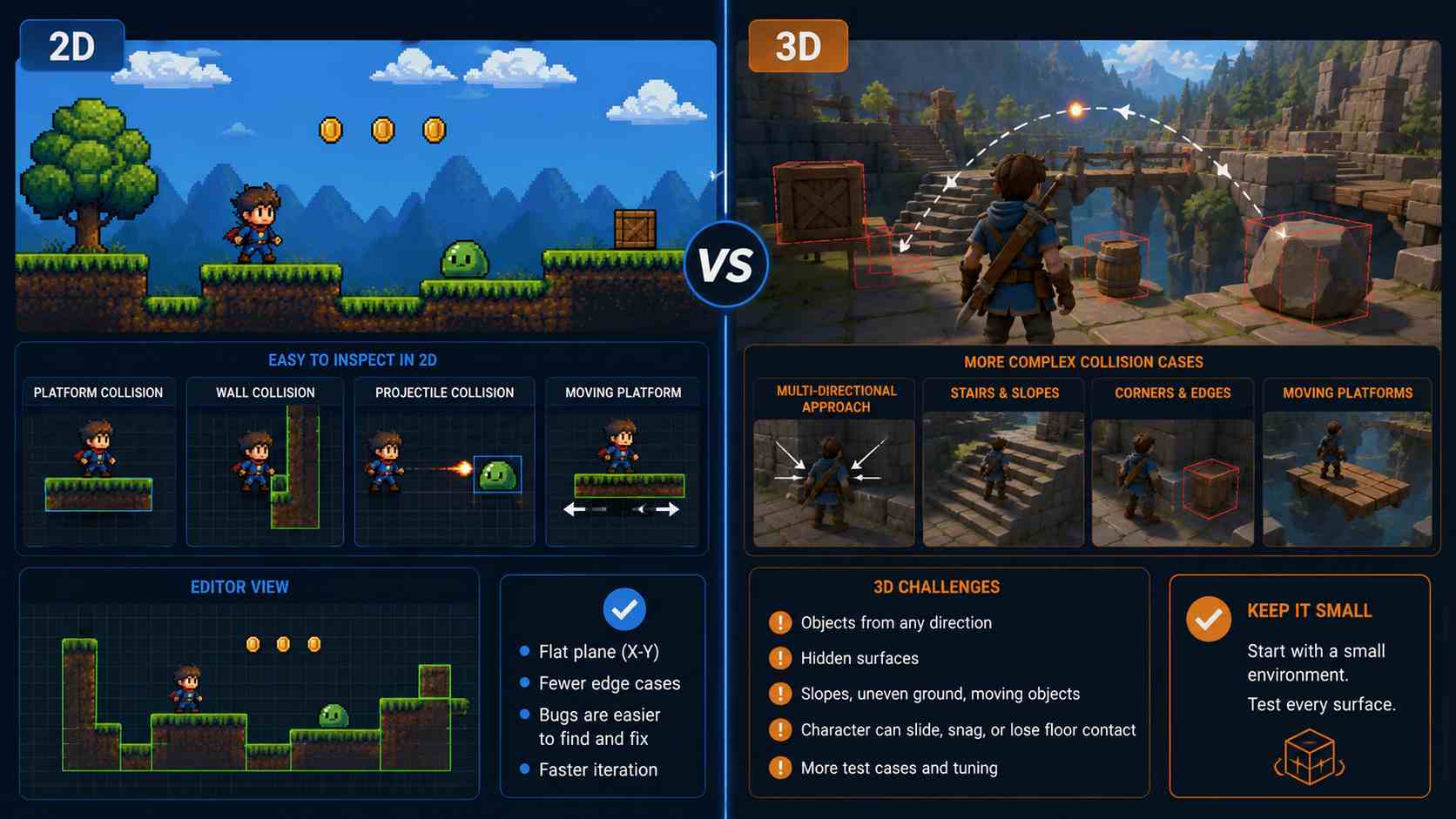 Physics of 2D vs 3D games