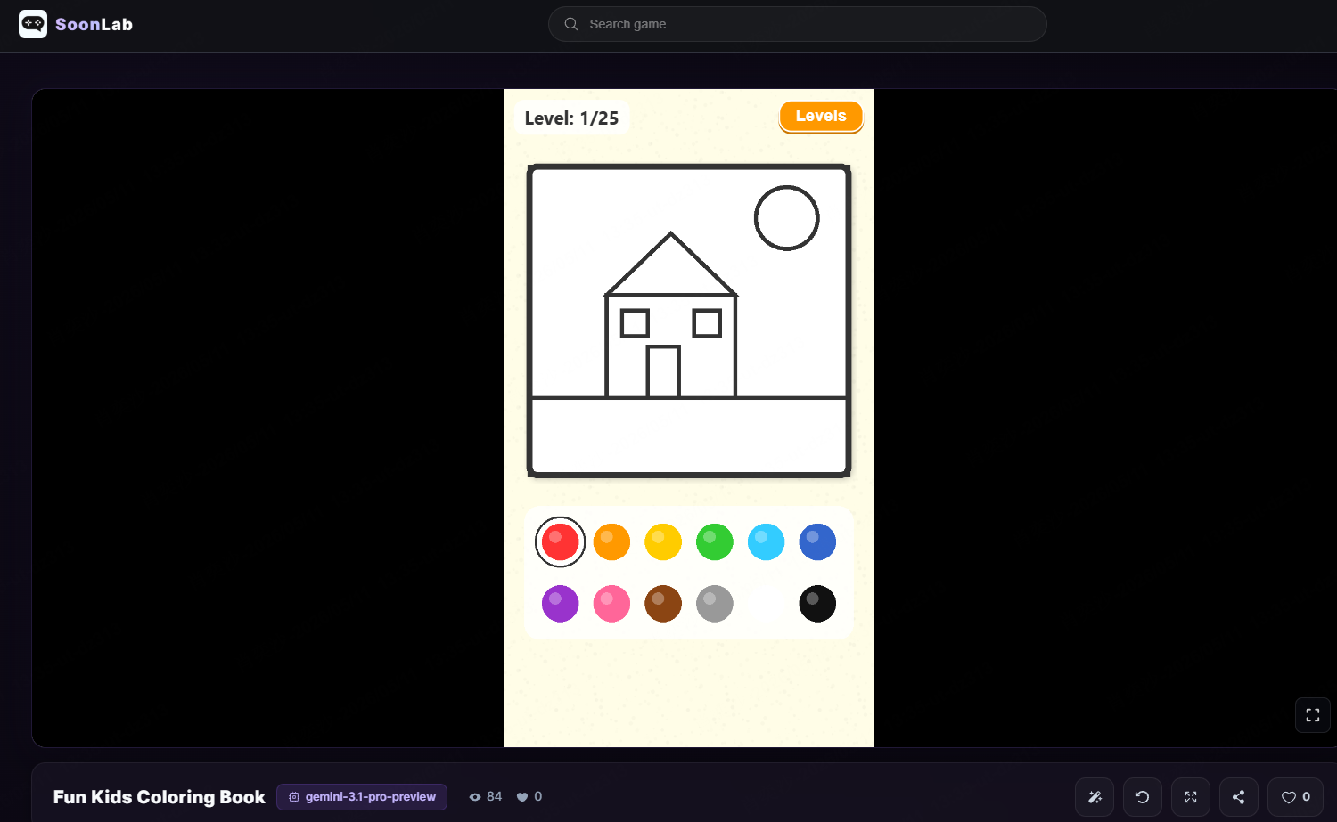 coloring games created by SoonLab users