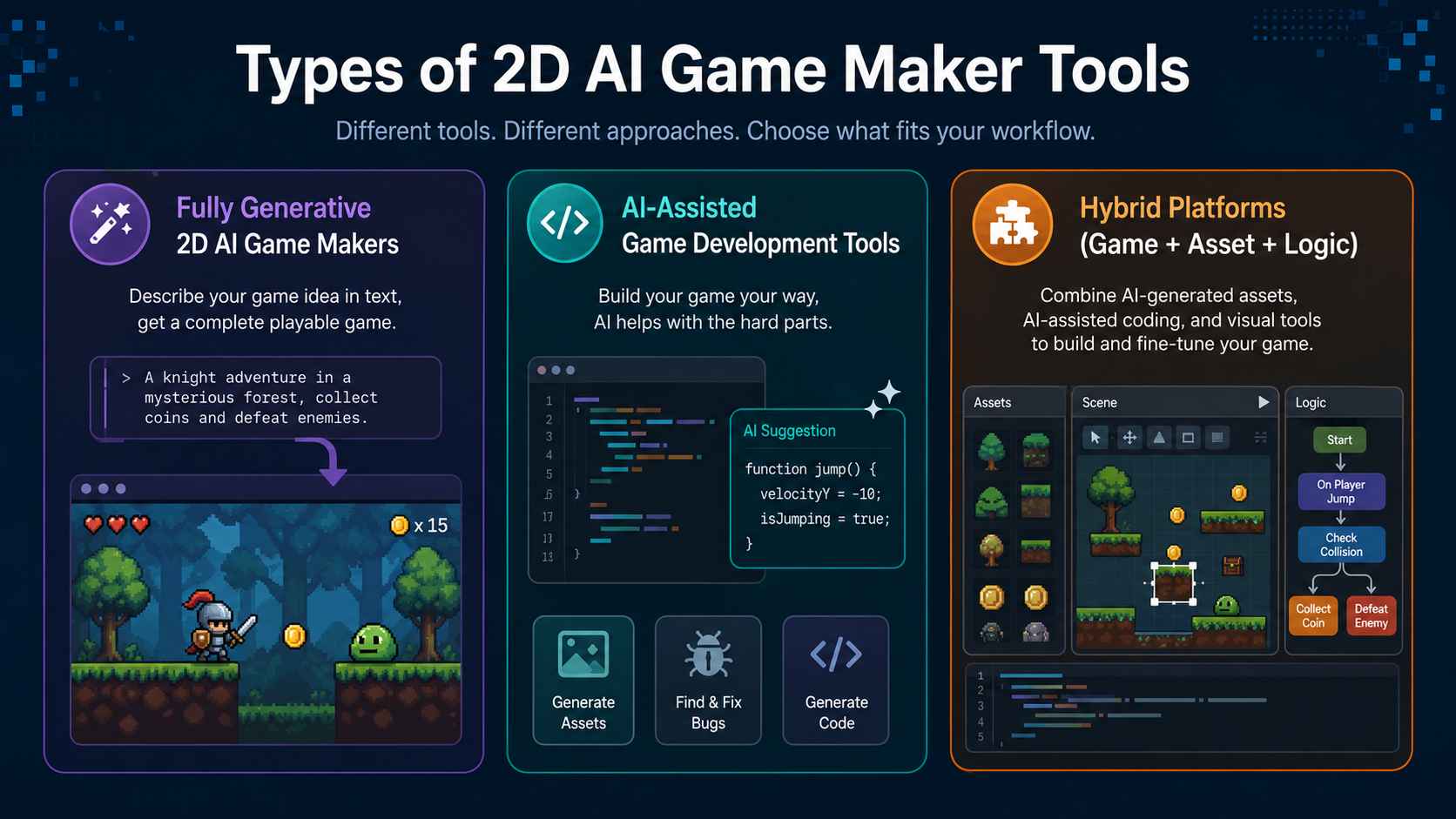 types of 2D AI game maker