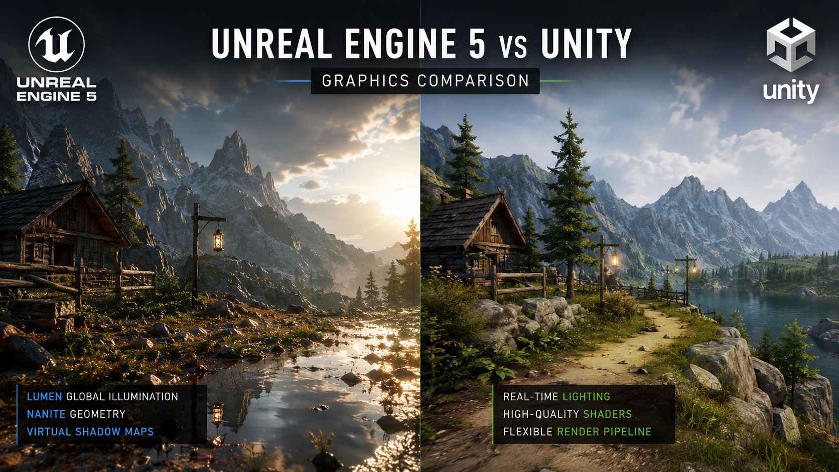 Unreal Engine vs Unity graphics comparison