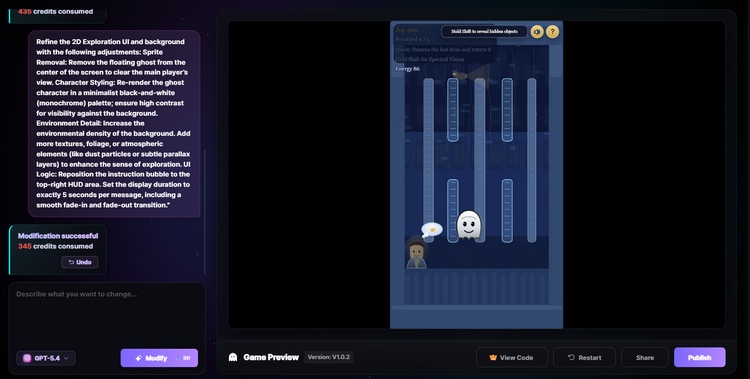 iterate your game with ai without coding
