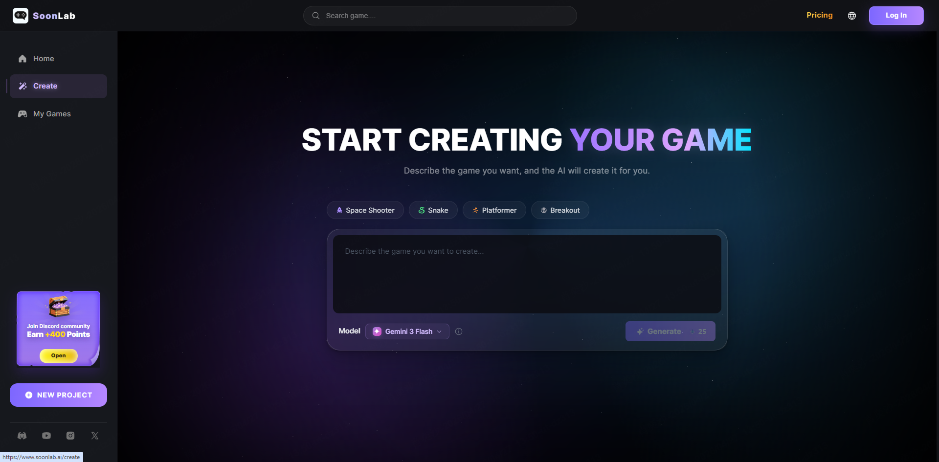 best 2D AI game maker SoonLab